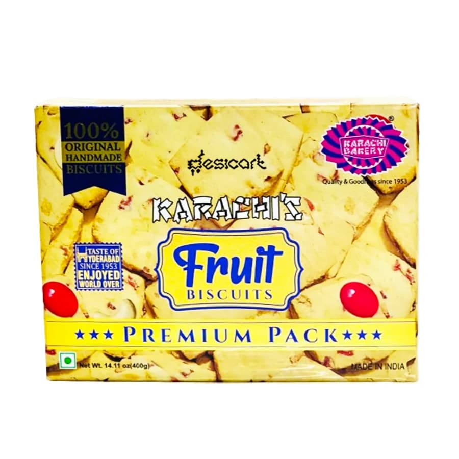 Karachi's Fruit Biscuits 400g product image at MK Punjabi Sweets UK