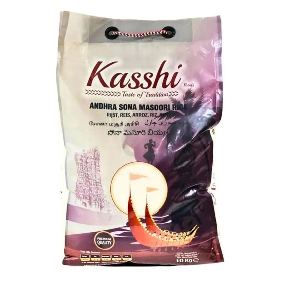 Kasshi Andhra Sona Masoori Rice 10kg product image at MK Punjabi Sweets UK