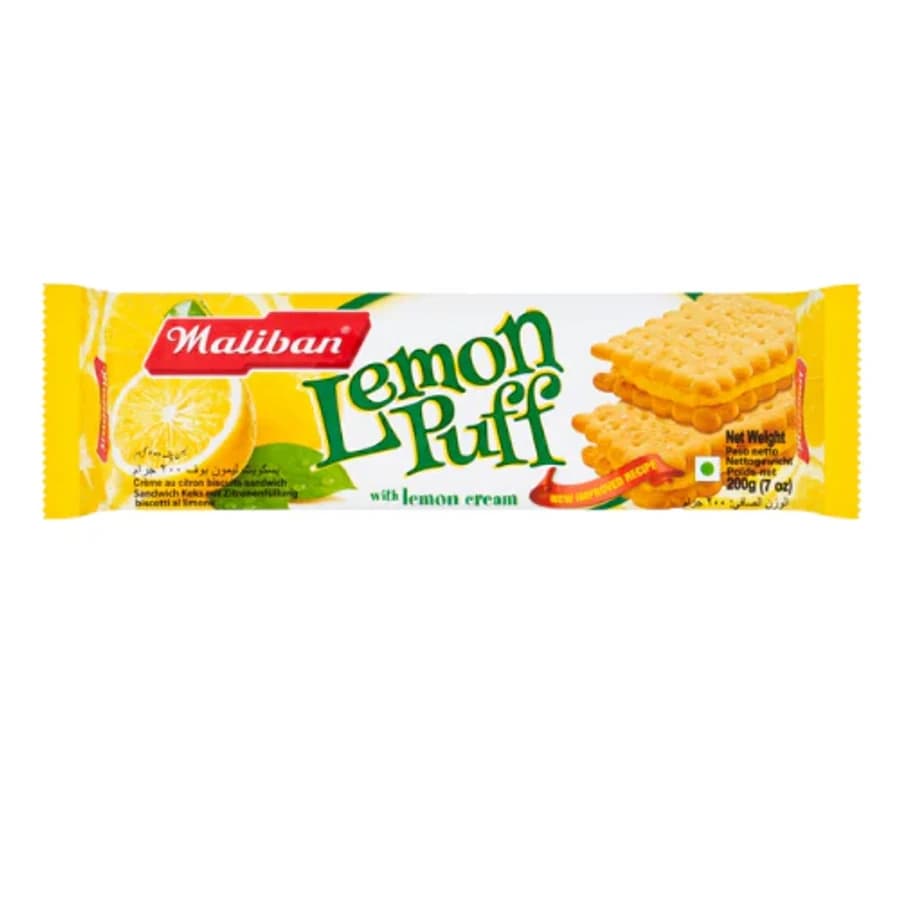 MALIBA E LEMON PUFF Biscurts &xsomi 1 Oe product image at MK Punjabi Sweets UK