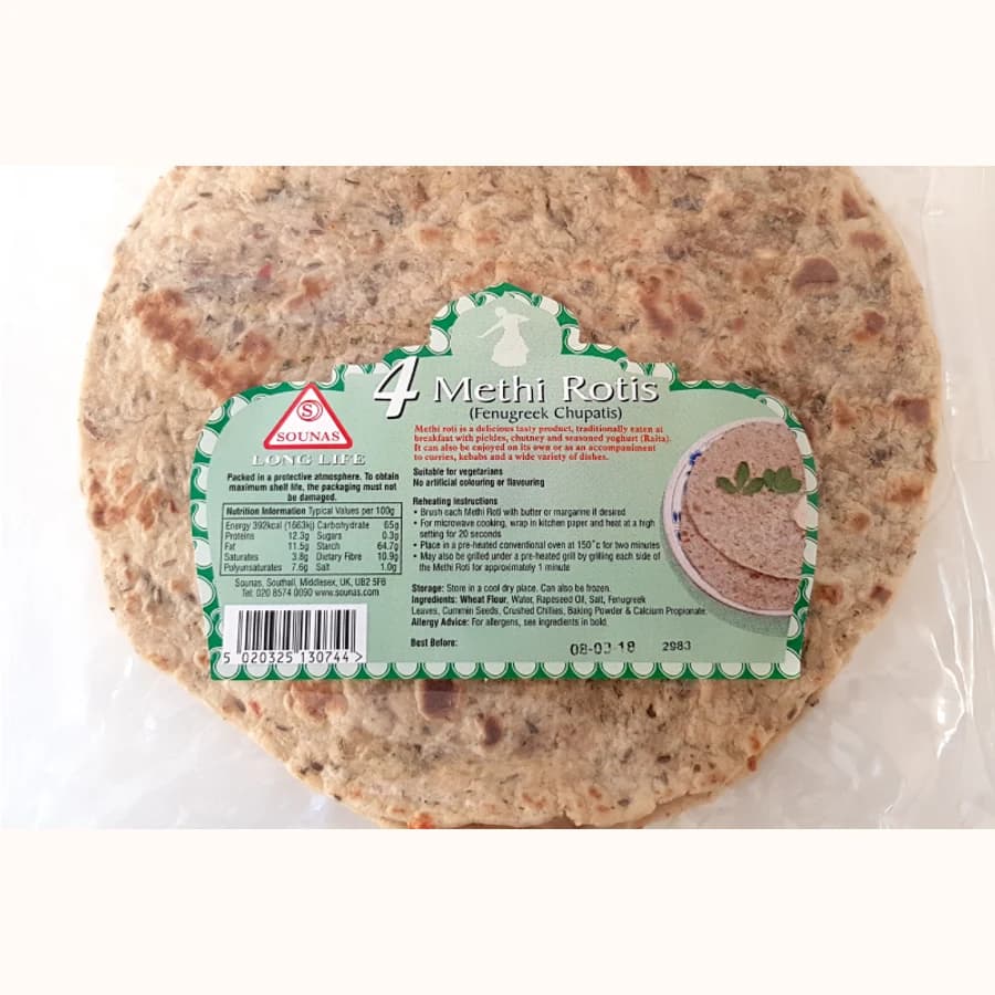 SOUNAS METHI ROTI 4s product image at MK Punjabi Sweets UK