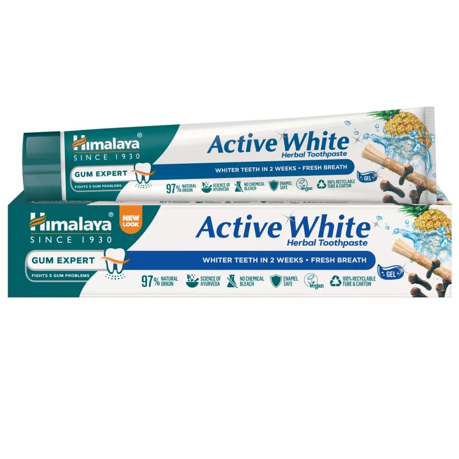 HIMALAYA ACTIVE WHITE GEL TOOTHPASTE 6X75ML product image at MK Punjabi Sweets UK
