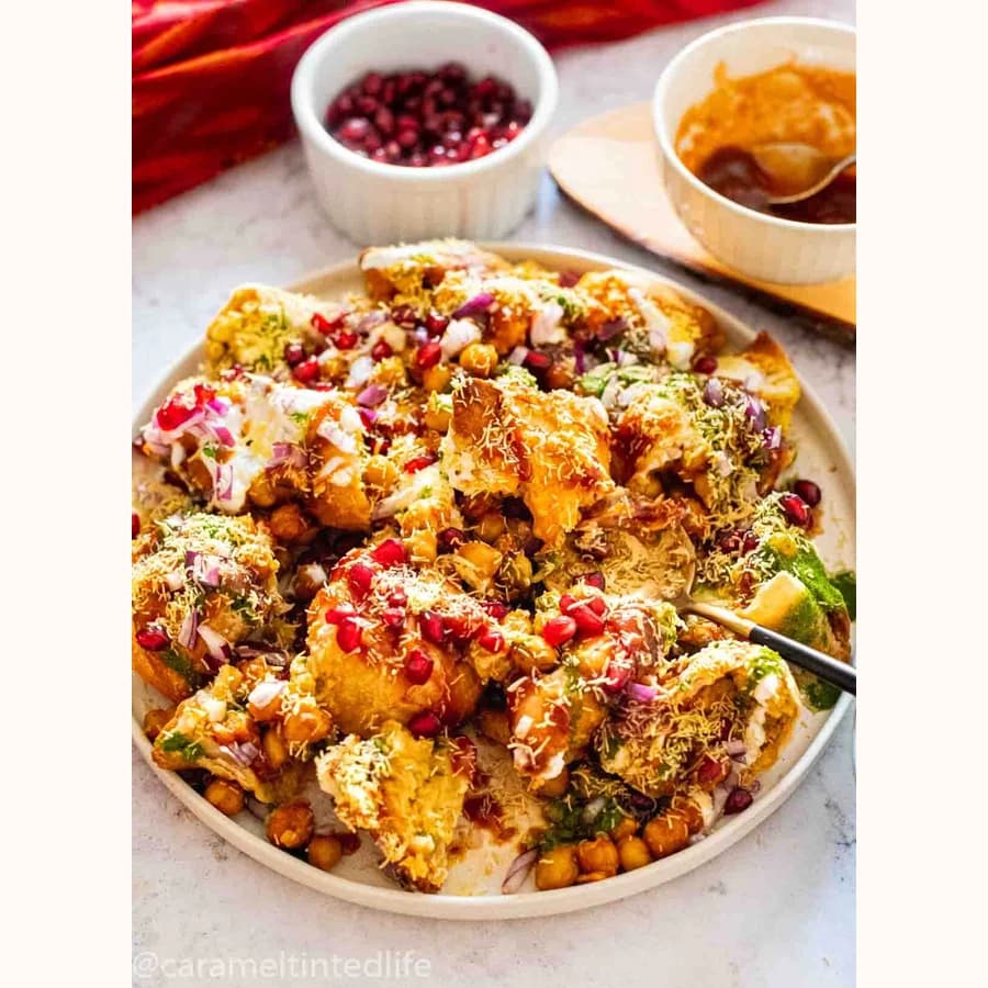 Samosa Chaat product image at MK Punjabi Sweets UK