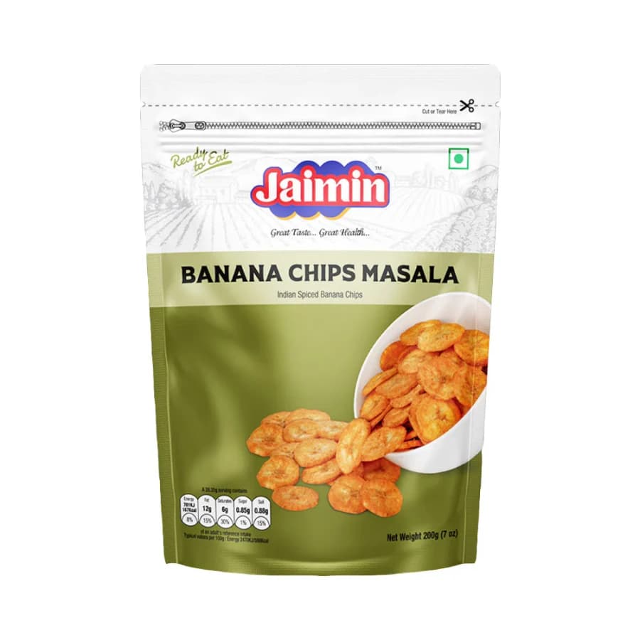 AJAIMIN BANANA CHIPS MASALA 6X200G product image at MK Punjabi Sweets UK