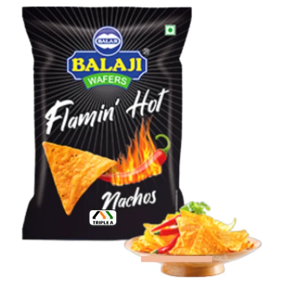 BALAJI FLAMING HOT NACHOS 140g product image at MK Punjabi Sweets UK