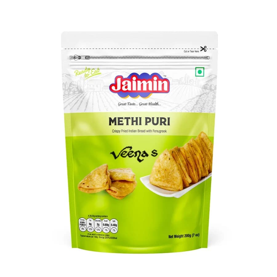 JAIMIN METHI PURI 6x2009 product image at MK Punjabi Sweets UK