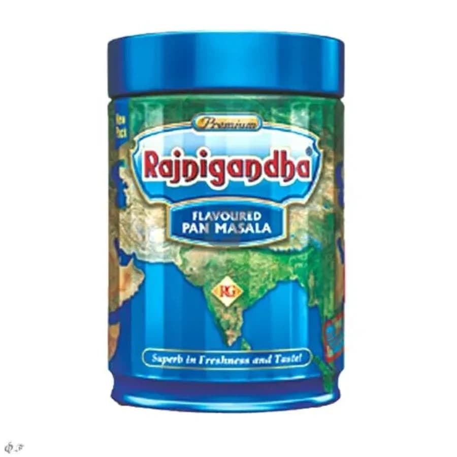 RAJNIGANDHA PAN MASALA TINS 10X100G product image at MK Punjabi Sweets UK