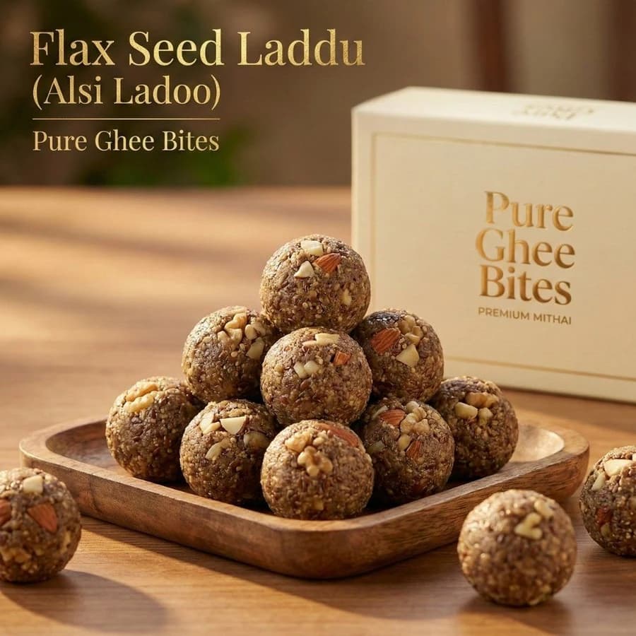 Alsi Ladoo product image at MK Punjabi Sweets UK
